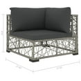 thumbnail image 4 of vidaXL 10 Piece Garden Lounge Set with Cushions Poly Rattan Gray, 4 of 4