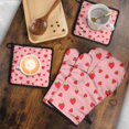 thumbnail image 5 of Red Strawberry Plants Fruit Kitchen Oven Mitt and Pot Holder Sets 4 Pcs for Baking, Cooking and Grilling, Heat Resistant Up To 392 °F, 5 of 7