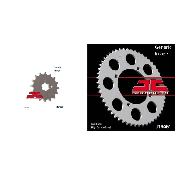 JT SPROCKETS Front and Rear Steel Sprocket Kit for OffRoad KAWASAKI KX80L 1989-1990