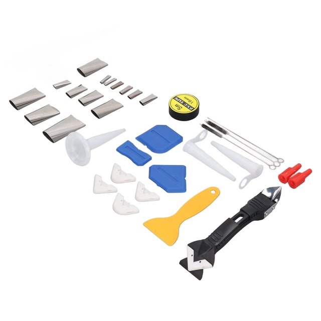 Silicone Caulking Tools, Stainless Steel Head Caulking Tools Perfect Corners Multi Sided Expansion Easy Sealing Seamless Seams Reusable For Kitchen