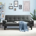thumbnail image 4 of Leumius 72" Convertible Loveseat Sofa Bed Sleeper Daybed,Modern Upholstered Folding Recliner,Small Futon Sofa for Living Room Apartment Office,Dark Gray, 4 of 7
