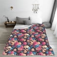 thumbnail image 5 of Sikiie Skull Blue Flower Ultra-Soft Micro flannel Blanket Luxury All Seasons Warm Blanket for Bedding Sofa and Travel (4 sizes)-50"x40", 5 of 7