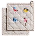 thumbnail image 1 of Birdies on Wire 100% Cotton Set of 2 Pot Holders with Loop Heat Resistant for BBQ | Cooking | Baking | Grilling | Microwave | Barbecue | Spring/Summer (8 Inch by 8 Inch)., 1 of 8