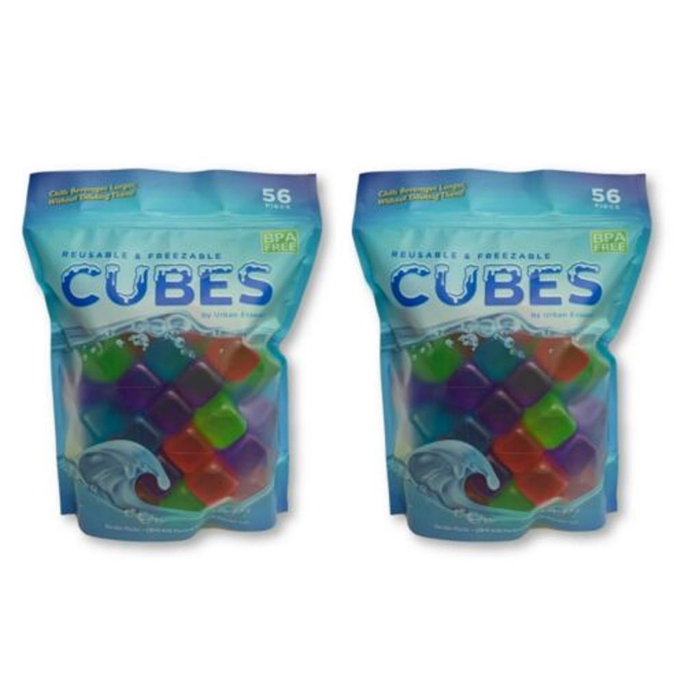 Pack of 112 Reusable Plastic Ice Cubes BPA FREE Resealable Bag For Easy