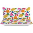 thumbnail image 3 of HAHDAXIA Summer Fruit Pattern Bedding Solid Comforter Set for All Seasons,3 Pieces(1 Comforter+2 Pillowcases),Soft Microfiber Bedding Set King(90"x90"), 3 of 7