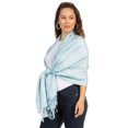 thumbnail image 3 of Sakkas 70" x 28" Paisley Self-Design Pashmina Shawl / Wrap / Stole - Steel Blue - One Size, 3 of 5