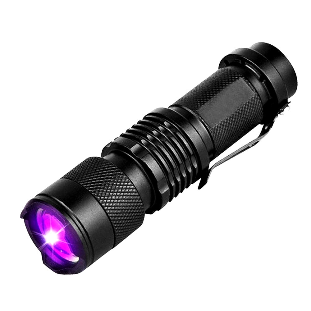 365nm Black Light UV Flashlight Torch for Fluorescence Fake Currency Detector 
