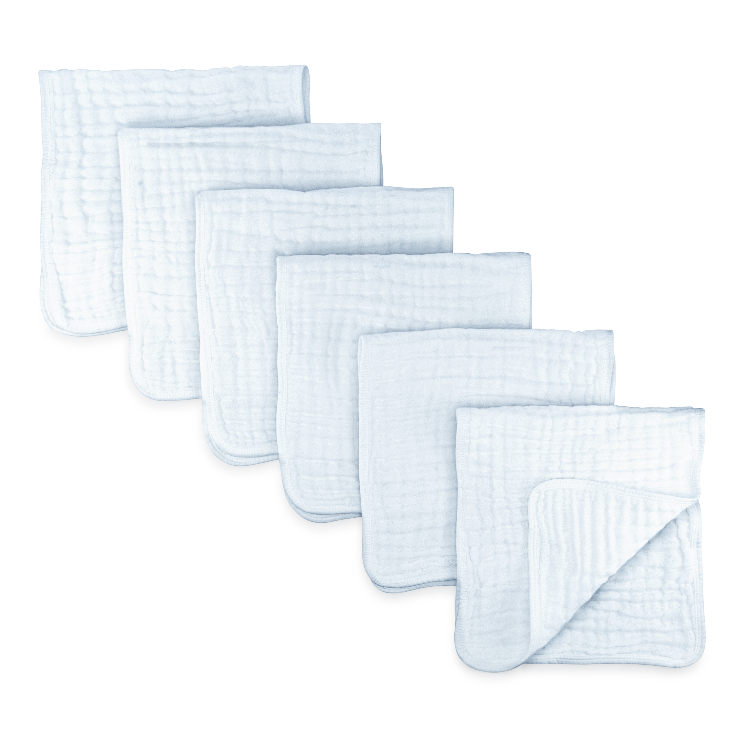 YOOFOSS Muslin Burp Cloths 10 Pack Large 20X10 100/% Cotton 6 Layers Thicken Super Soft and Absorbent Blue