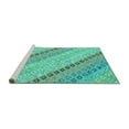 thumbnail image 2 of Ahgly Company Machine Washable Indoor Rectangle Southwestern Turquoise Blue Country Area Rugs, 4' x 6', 2 of 4