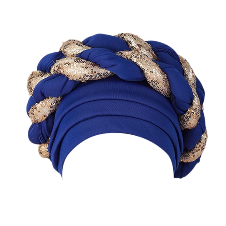 Women Beaded Braid Turban Headwrap Satin Lined Sleep Cap  display picture 2