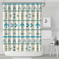 thumbnail image 2 of Extra Long Boho Shower Curtain 72x84 Inches - Vintage Floral & Tropical Leaves Pattern, Waterproof Bohemian Bathroom Decor with 12 Hooks, Tribal Rustic Style, 2 of 4