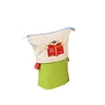 thumbnail image 2 of Collapsible Canvas Pen Pouch, Expandable Zippered Stationery Bag with Embroidery, Multi-Use Cosmetic Organizer for Home, Office & Travel, 2 of 5