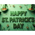 thumbnail image 3 of Happy Patrick's Day Clover Stars Green Hat Vertical Banner Backdrop St Patrick's Day Celebration Party Supplies Holiday Decoration Event Props, 3 of 7