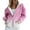 Pink, variant on Women's Gradient Color Full Zip Hooded Sweatshirt, Soft Breathable Long Sleeve Pullover for Spring Autumn Casual Wear, Streetwear Fashion and Daily Comfort Black L