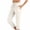 White, variant on Cotton Linen Capri Pants for Women Elastic Waist Relaxed Fit Straight Leg Cropped Pants with Pockets Womens Capris