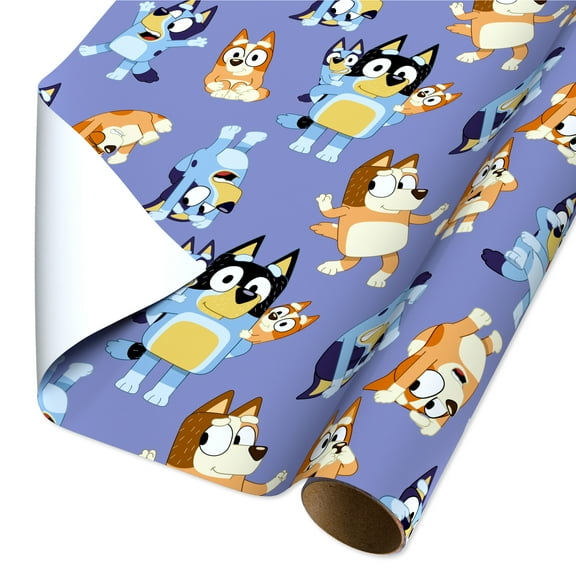 American Greetings 30 in. x 96 in. Bluey and Friends Birthday Wrapping Paper (20 Sq. ft., 1-Roll)