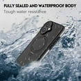 thumbnail image 3 of Magnetic Compatible with iPhone 16 Waterproof Case,Built-in Ring Invisible Stand & Screen Protector IP68 Underwater,Dropproof,Dustproof,Real 360 Heavy Duty Shockproof Protective Case,Black, 3 of 5