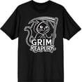 thumbnail image 3 of Black Cat Grim Reapurr Adult Black Crew Neck Short Sleeve Tee-3XL, 3 of 4