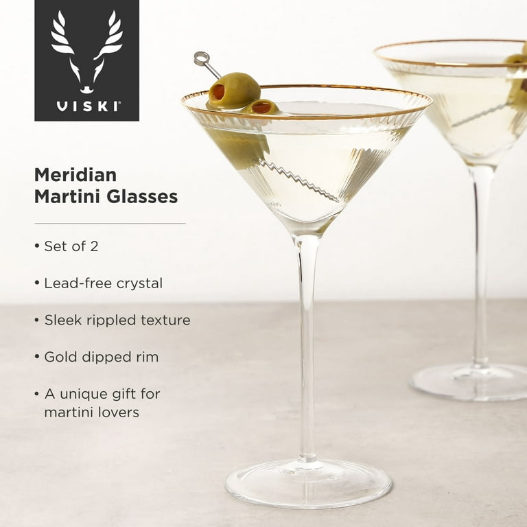 Viski Heavy Base Stemless Martini Glasses Set of 2