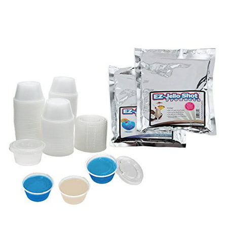 KIT-The Jello Shot Party Kit - Two Flavors of Mixes and With Jello Shot Cups & Lids - Makes 70 Jello Shots (Best Way To Make Jello Shots)