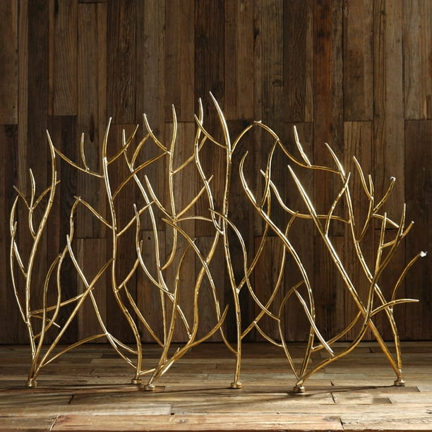 Uttermost Gold Branches Decorative Fireplace Screen Com Uttermost Gold Branches Decorative, Gold Decorative Fireplace Screens
