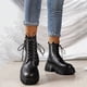 thumbnail image 5 of NECHOLOGY Botas Mujer Adulto Femenino Zapatos Botines para mujer Zapatos de mujer Moda Suela gruesa Medias botas de manga larga Botas de nieve cálidas de felpa para exteriores (Black, 6.5), 5 of 6
