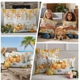thumbnail image 5 of Orange Fall Outdoor Waterproof Pillow Covers, Thanksgiving Pumpkins Weeping Maple Leaf Vintage Decorative Square Throw Pillowcase Sofa Cushion Sham for Patio/Couch/Chair, 16"x16" 2 Pack, 5 of 8