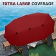 thumbnail image 3 of Ainfox 13ft Large Patio Umbrella, Outdoor Double-Sided Rectangle Market Heavy Duty Umbrellas without Base, Red, 3 of 8