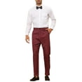 thumbnail image 2 of INSPIRE CHIC Houndstooth Dress Pants for Men's Big and Tall Plaid Trousers, 2 of 5