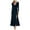 Navy, variant on Prom Dress Midi Dresses for Women New Evening Dress form Fitting V Neck With Side Ruffles and Side Slit Long Sleeved Dress
