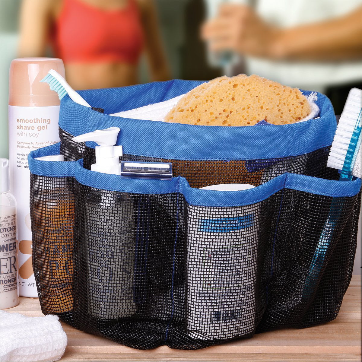 Dorm Storage Pouch Hanging Caddy Organizer Carry Toiletry Shower Tote Mesh Bag 