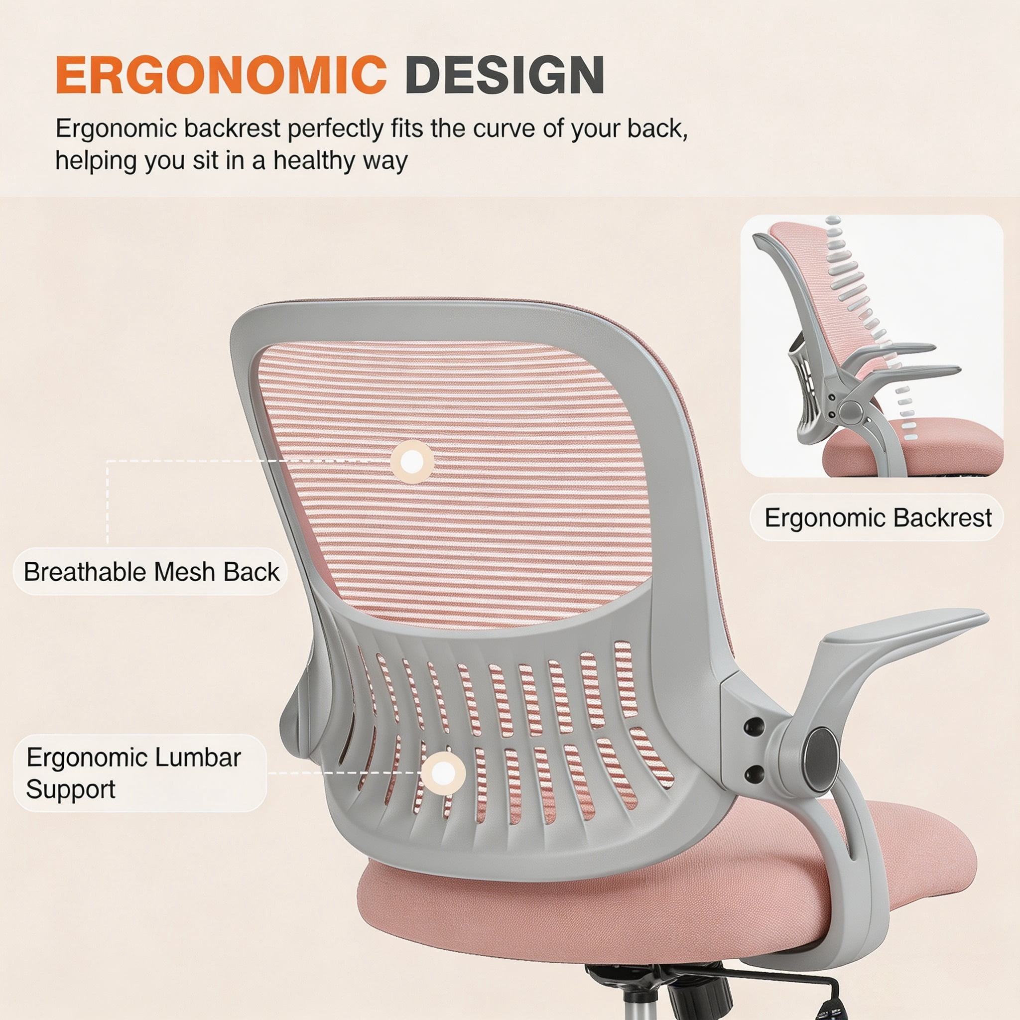 Ergonomic Mid Back Office Chair with Lumbar Support