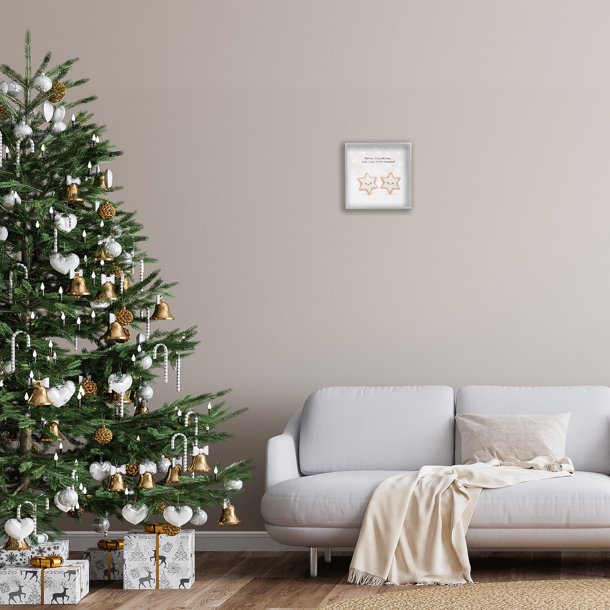 Stupell Industries Christmas Cookie Phrase Holiday Painting Gray Framed Art Print Wall Art, 12 x 12