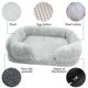thumbnail image 5 of Fiudx Cama Relajante para Perros, Cojín Suave de Piel Sintética, Borde Elevado para Mayor Comodidad, Base de Pvc Antideslizante, para Perros y Gatos Pequeños y Medianos, Colchón Cálido para Dormir, T, 5 of 6