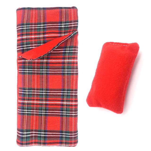 Ounissouiy Saco de dormir de muñeca de Navidad, decoración de fiesta de oficina, juego de edredón a cuadros, juguetes, ropa de cama bonita, Kits de decoración para fiestas