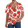 thumbnail image 3 of Vsdgher Hand Drawn Tomatoes Print Men's Wrinkle Free Untucked Cuban Shirt Business Casual Button Down Shirts Short Sleeve Shirt, 3 of 7