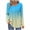 Light Blue, variant on Striped Shirt for Women's Gradual Long Sleeve Tops, Round Neck Button Relaxed Fits Tunic Top, Casual Pleated Versatile Basic Tee