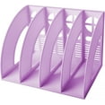 thumbnail image 1 of shiyou-Magazine File Holder Plastic Desk Storage Organizer Shelf Magazine Rack Vertical File Folder Holder for Paper Magazine Documents and Books (Purple), 1 of 4