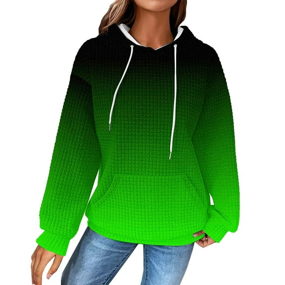 DQRPSEETB Casual Tops for Women Knit Hoodie Women's Game Day Sweatshirt Football Graphic Long Sleeve Sweater Football Season Pullover Trendy Tops