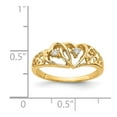 thumbnail image 3 of Solid 14k Yellow Gold Diamond heart Ring Band Size 9 (.04 cttw.), 3 of 4