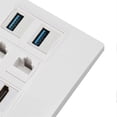 thumbnail image 2 of 6-Port Media Wall Plate 5Gbps 4K 60Hz HD Media Interface Cat6 RJ45 USB 3.0 Combo Wall Plate Panel, 2 of 4