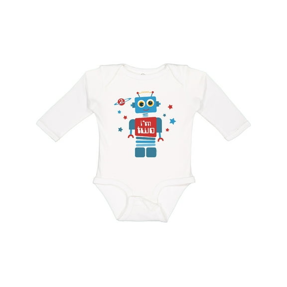 Inktastic Robot 2nd Birthday Boys Long Sleeve Baby Bodysuit