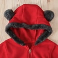 thumbnail image 4 of Dezsed 3M-3Y Cute Fleece Plush Bear Baby Rompers Toddler Girl Overall Jumpsuit Spring Fall Hooded Zipper Baby Boys Romper Infant Crawling Clothing, 4 of 7
