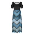 thumbnail image 3 of SMihono Robe Maxi Bohème d'Été pour Femmes Grande Taille Mode Décontractée Manches Courtes Épaules Dénudées Imprimé Col Rond Robe de Plage, 3 of 4