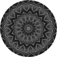 thumbnail image 1 of Ahgly Company Machine Washable Indoor Round Transitional Charcoal Black Area Rugs, 3' Round, 1 of 7