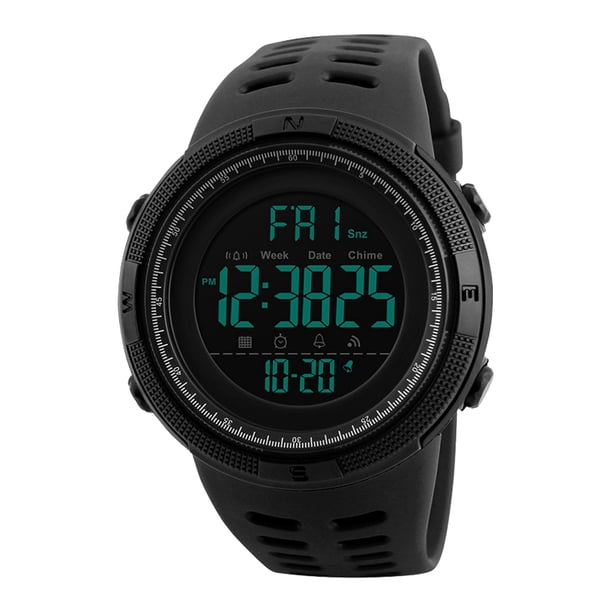 Reloj digital para hombre, de lujo, con cronógrafo Cuntdown (negro).