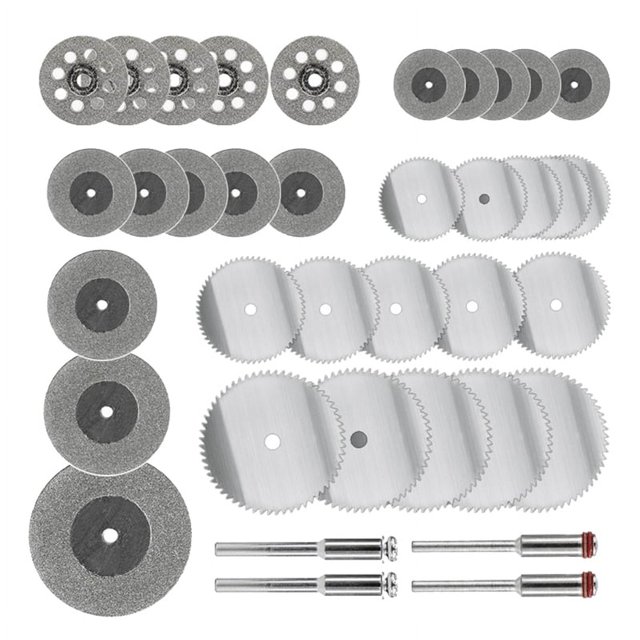Hoja de de Diamante HSS Kit de Disco de Corte de Metal 37 Piezas Mini Hoja de Circular Herramienta de Corte de Piedra de Metal