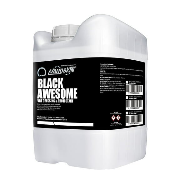 Nanoskin BLACK AWESOME Silicone-Free VRT Dressing Protectant 5 Gallons – Adjustable Like-New Finish to Vinyl, Rubber, Tire, Trim, Plastic, Interior & More | Safe for Cars, Trucks, Motorcycles, RVs