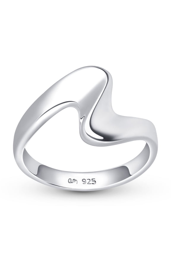 Solid 925 Sterling Silver Wave Ring for Women | Ocean Wave Ring Sterling Silver | Silver Wavy Ring | Silver Stackable Rings for Women: Thumb Ring for Women Size 6.25