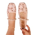 thumbnail image 3 of CHWshoes Square Toe Lace Ballet Crochet Flats Women Closed Toe Shoes Comfortable Dressy Walking Shoes，Pink Size 39, 3 of 8